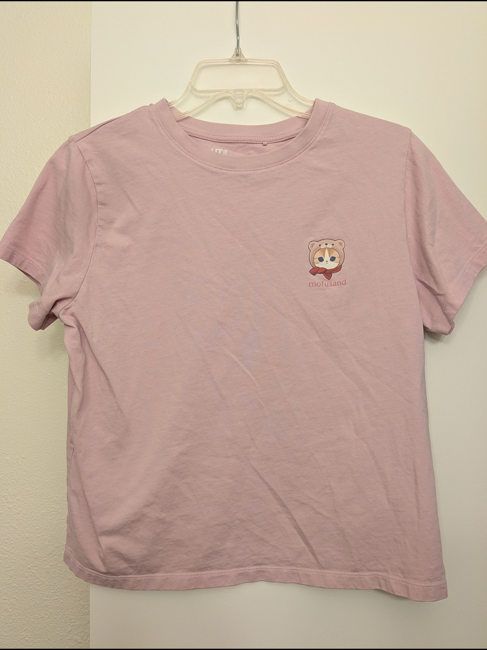 Womens Pink Mofusand Uniqlo Crop Size L